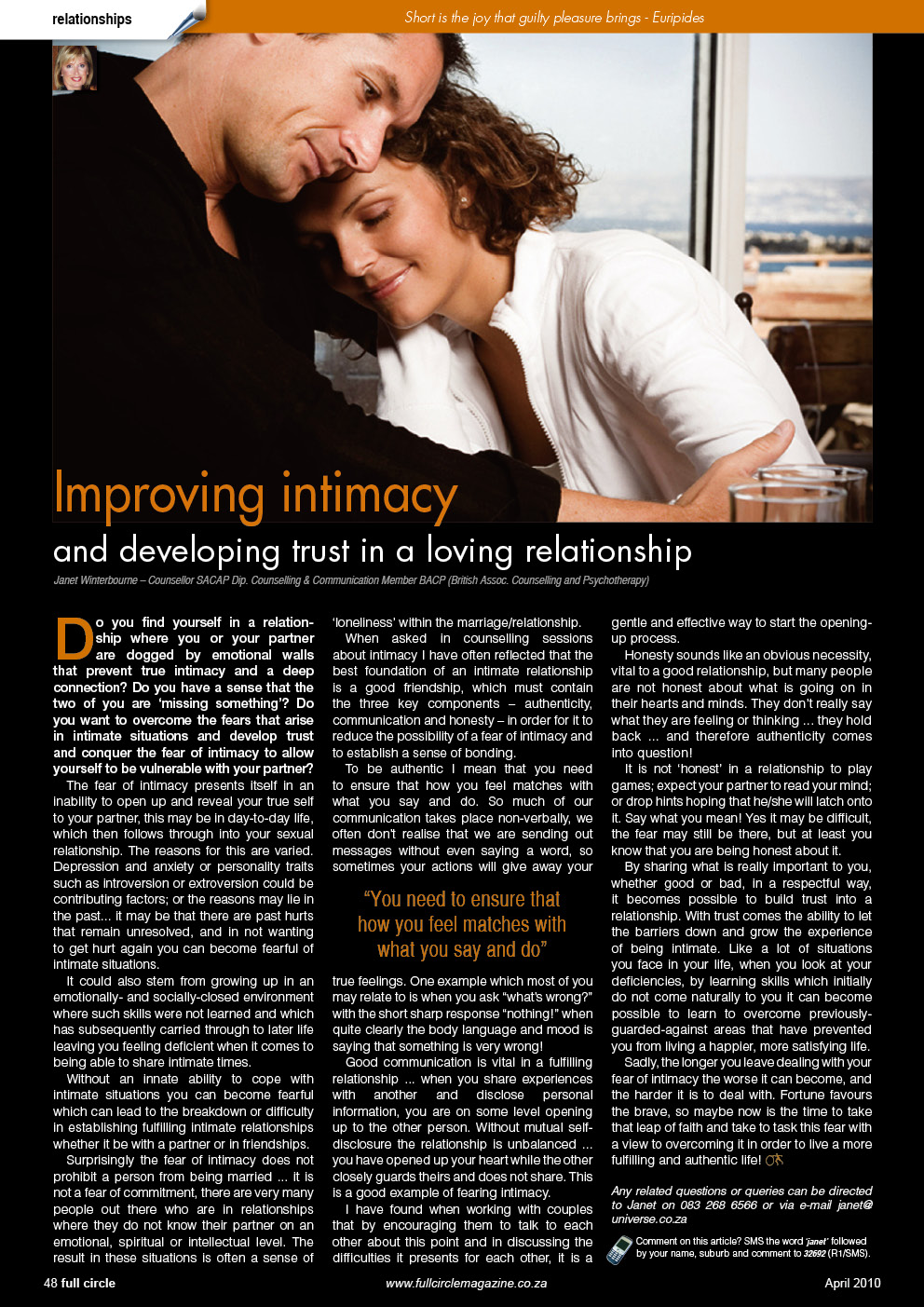 Improving Intimacy Psychologist Cape Town